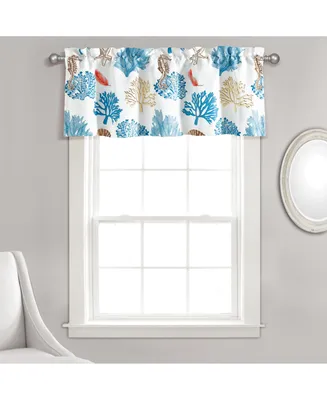 Coastal Reef Feather Light Filtering Grommet Window Curtain Panels