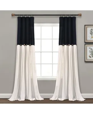 Lush Decor Linen Button Window Curtain - Single Panel Rustic and Modern Farmhouse Curtains