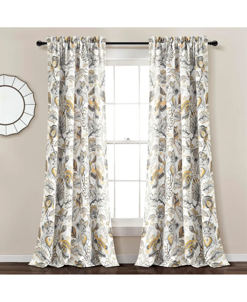 Cynthia Jacobean Light Filtering Window Curtain Panels