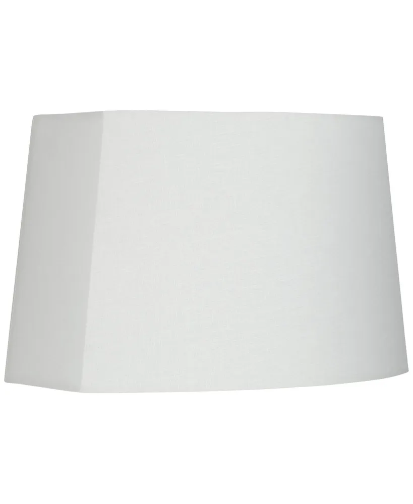 White Medium Modified Oval Lamp Shade 12.5" Wide and 10" Deep at Top x 15" Wide and 11" Deep at Bottom x 10" High (Spider) Replacement with Harp and F