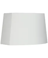 White Medium Modified Oval Lamp Shade 12.5" Wide and 10" Deep at Top x 15" Wide and 11" Deep at Bottom x 10" High (Spider) Replacement with Harp and F