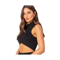 Women's Marcus high neck knit crop top