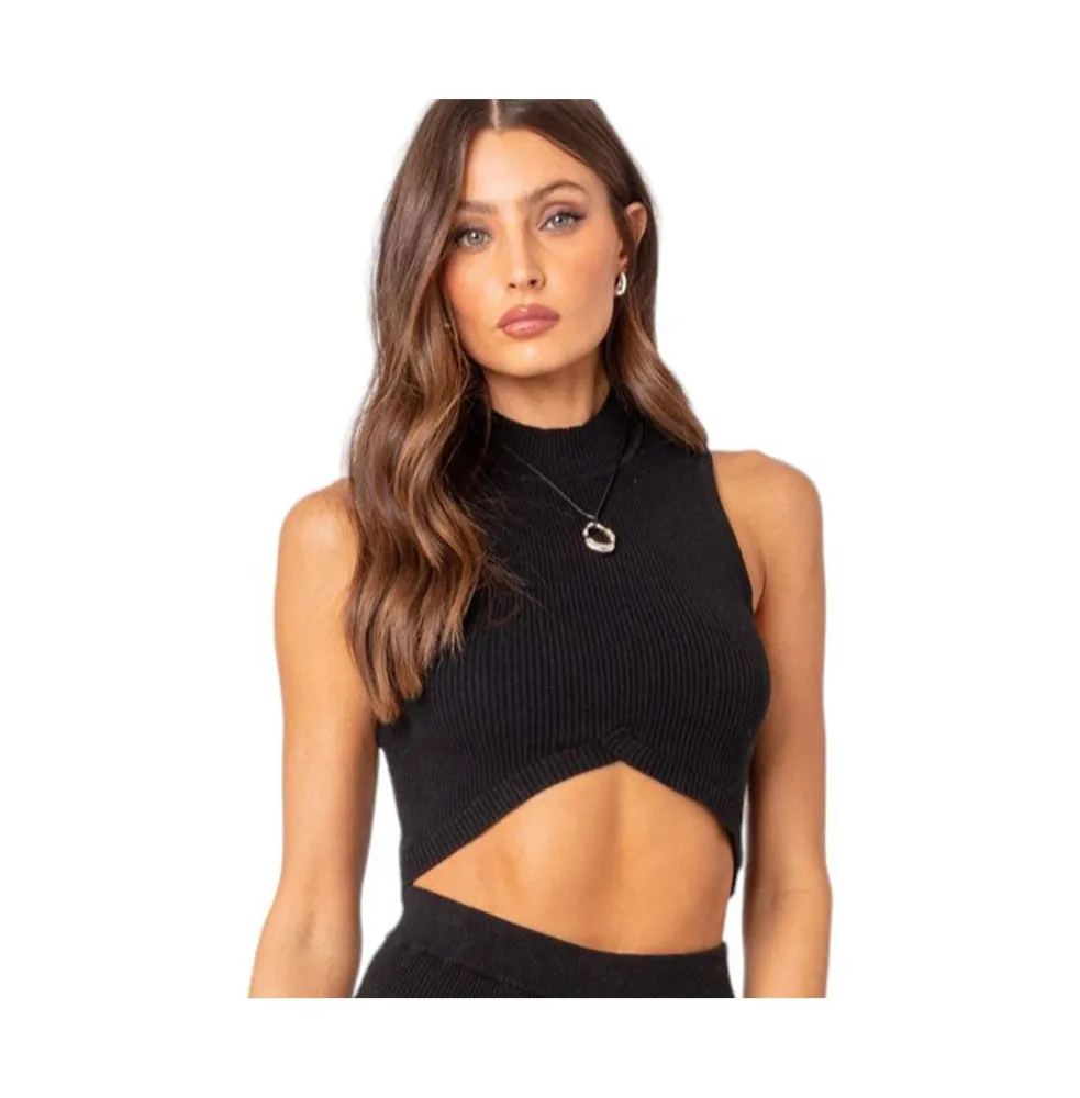 Women's Marcus high neck knit crop top