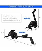 Sugift Foldable Quiet Operated Fitness Rowing Machine with 10 Level Adjustable Resistance