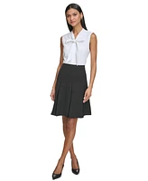 Karl Lagerfeld Women's Tie-Neck Sleeveless Blouse