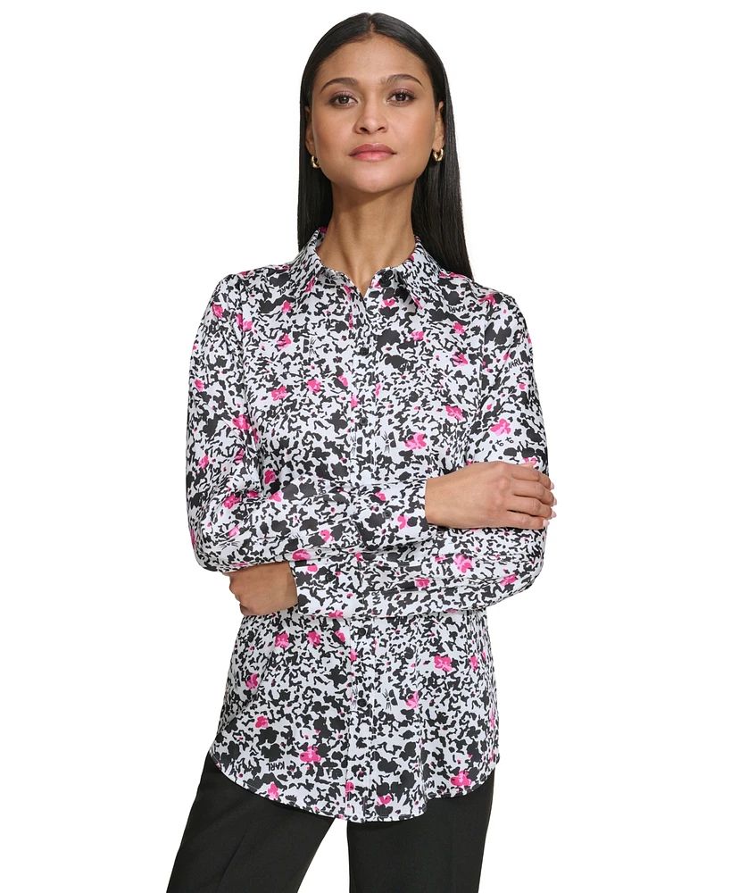 Karl Lagerfeld Women's Printed Long-Sleeve Shirt