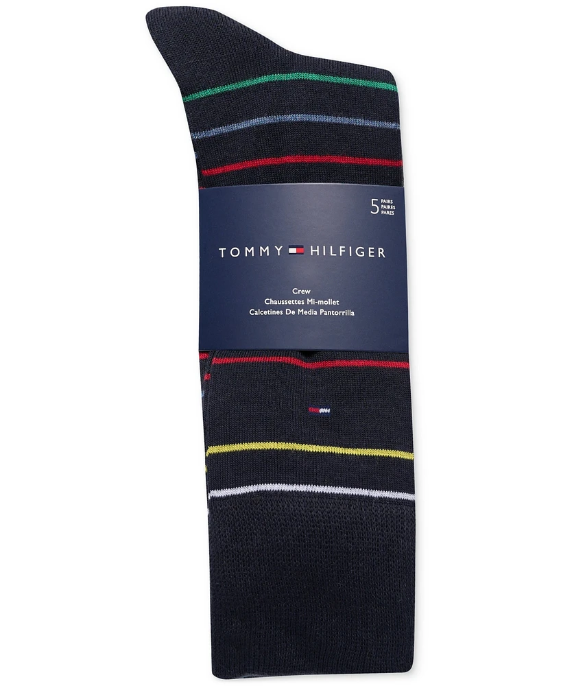 Tommy Hilfiger Men's Crew Length Dress Socks, Assorted Patterns, Pack of 5