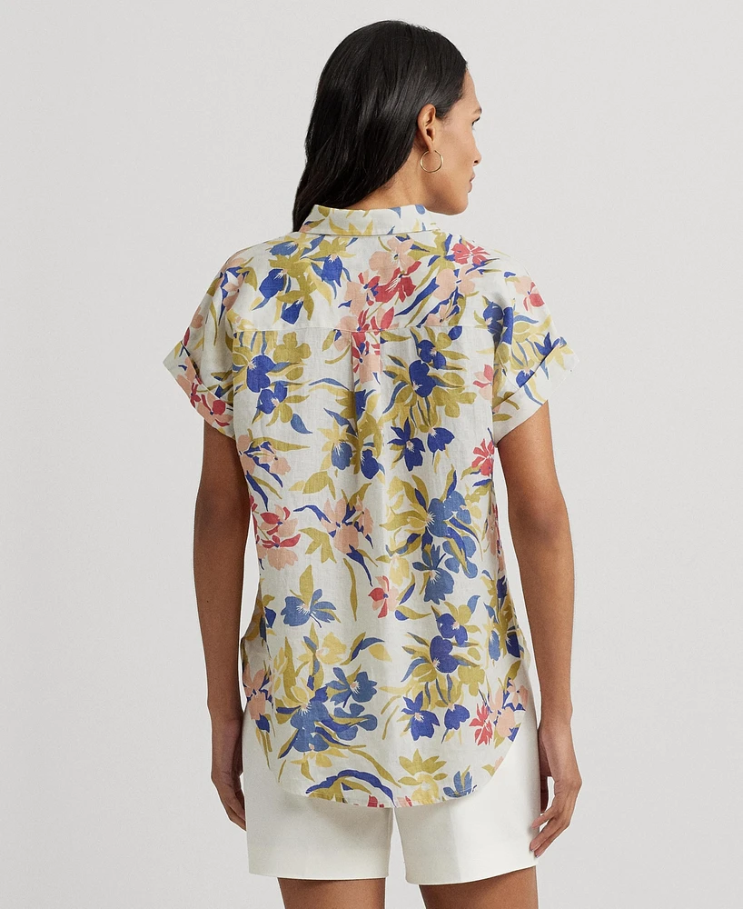 Lauren Ralph Women's Floral Short-Sleeve Shirt