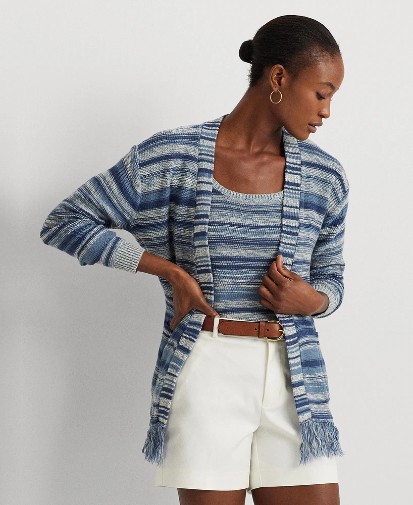 Lauren Ralph Women's Striped Belted Cardigan