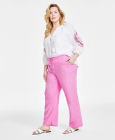 Charter Club Plus Size 100% Linen Pants