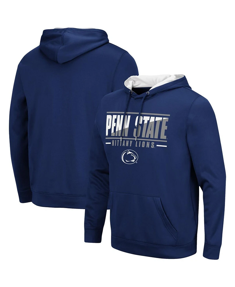 Men's Colosseum Navy Penn State Nittany Lions Slash Stack 2.0 Pullover Hoodie