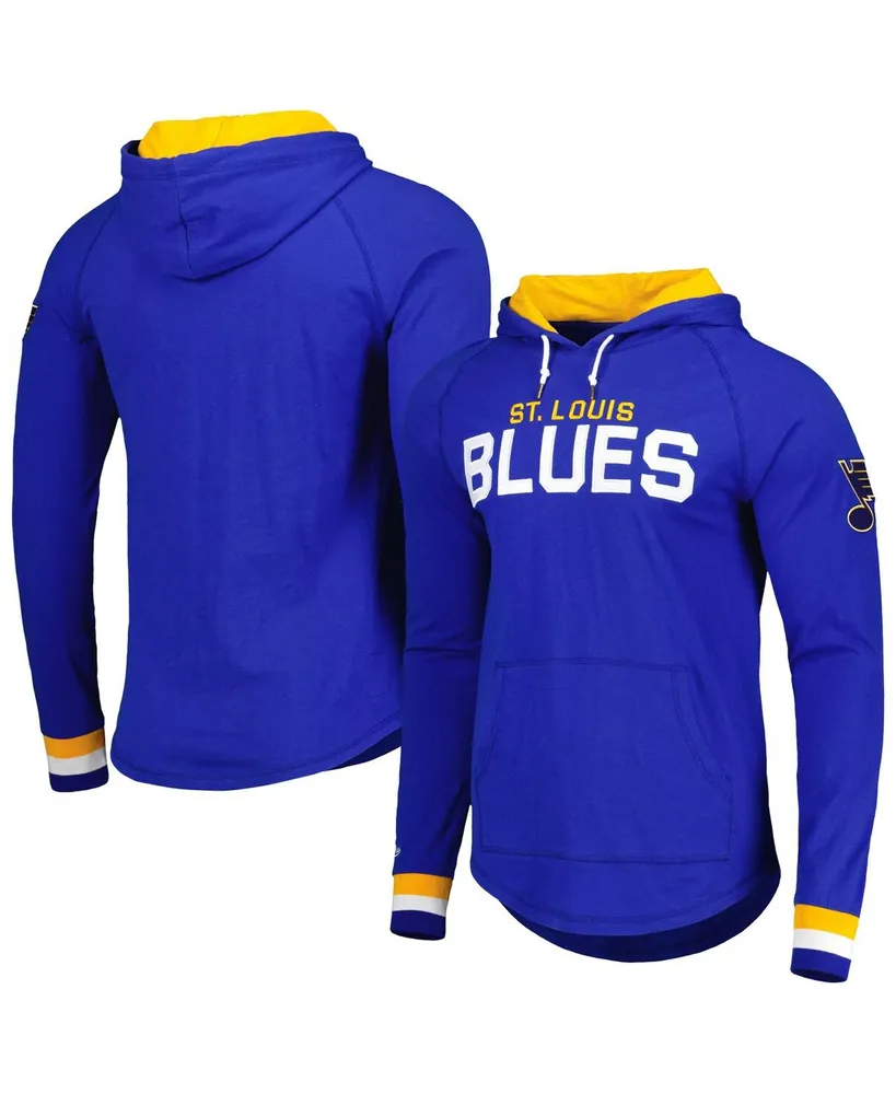 Men's Mitchell & Ness Blue St. Louis Blues Legendary Slub Hoodie Long Sleeve T-shirt