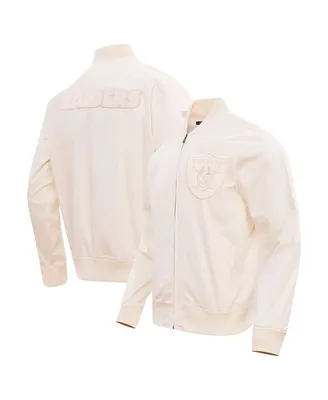 Men's Pro Standard Cream Las Vegas Raiders Neutral Full-Zip Jacket