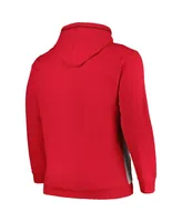 Men's Fanatics Red, Heather Gray Chicago Bulls Big and Tall Contrast Pieced Stitched Full-Zip Hoodie