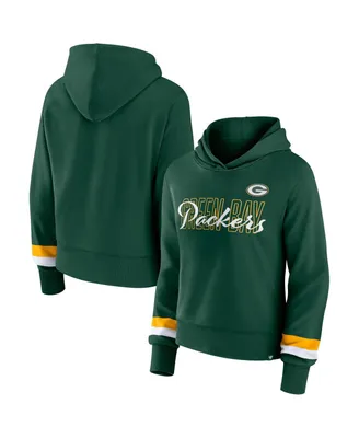 Women's Fanatics Green Green Bay Packers Over Under Pullover Hoodie