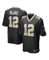 Men's Nike Chris Olave Black New Orleans Saints Player Game Jersey