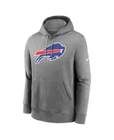 Men's Nike Heather Charcoal Buffalo Bills Big and Tall Rewind Club Fleece Pullover Hoodie