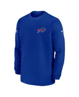 Men's Nike Royal Buffalo Bills 2023 Sideline Throwback Heavy Brushed Waffle Long Sleeve T-shirt