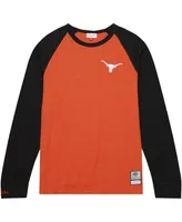 Men's Mitchell & Ness Orange Texas Longhorns Legendary Slub Raglan Long Sleeve T-shirt