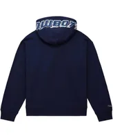 Women's Mitchell & Ness Navy Dallas Cowboys Gridiron Classics Big Face 7.0 Pullover Hoodie