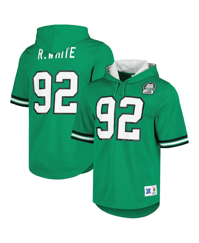 Men's Mitchell & Ness Reggie White Kelly Green Philadelphia Eagles Retired Player Name and Number Mesh Hoodie T-shirt