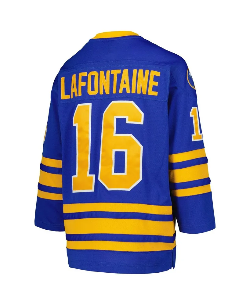 Big Boys Mitchell & Ness Pat LaFontaine Royal Buffalo Sabres 1992 Blue Line Player Jersey