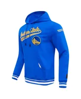 Men's Pro Standard Royal Golden State Warriors Script Tail Pullover Hoodie