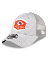 Men's New Era Heather Gray Kansas City Chiefs 2023 Afc West Division Champions Locker Room Trophy Collection Trucker 9FORTY Adjustable Hat