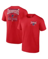 Men's Fanatics Red Ole Miss Rebels 2023 Peach Bowl Champions Score T-shirt