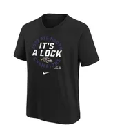 Big Boys Nike Black Baltimore Ravens 2023 Afc North Division Champions Locker Room Trophy Collection T-shirt