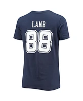 Women's Fanatics CeeDee Lamb Navy Dallas Cowboys Player Icon Name and Number V-Neck T-shirt