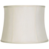 Creme Classic Medium Drum Lamp Shade 14" Top x 16" Bottom x 12" High (Spider) Replacement with Harp and Finial - Springcrest