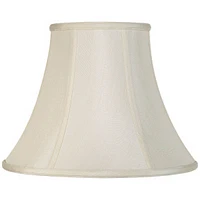 Creme Medium Bell Lamp Shade 7" Top x 14" Bottom x 11" Slant x 10.5" High (Spider) Replacement with Harp and Finial - Springcrest