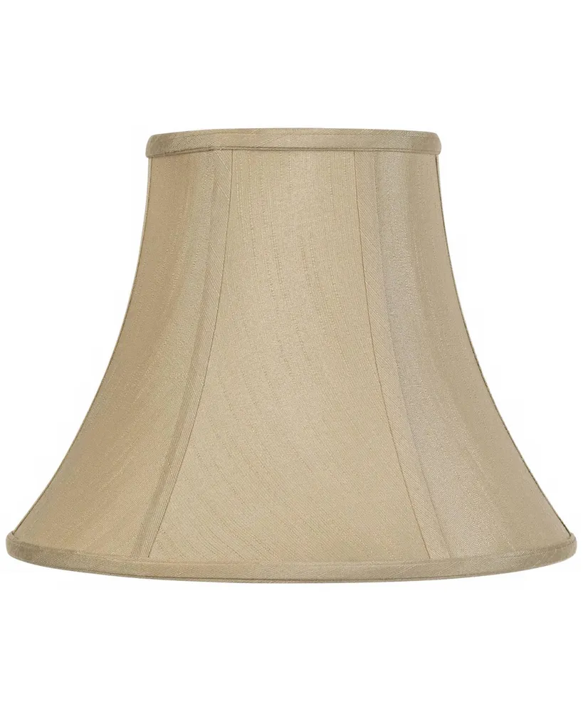 Taupe Medium Bell Lamp Shade 7" Top x 14" Bottom x 11" Slant x 10.5" High (Spider) Replacement with Harp and Finial - Imperial Shade