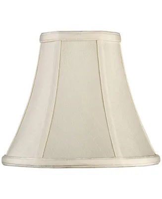 Creme Small Bell Lamp Shade 4.5" Top x 9" Bottom x 8" Slant x 7.5" High (Spider) Replacement with Harp and Finial - Imperial Shade