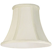Set of 2 Bell Lamp Shades Cream Medium 4.5" Top x 8.5" Bottom x 7" High Spider with Replacement Harp and Finial Fitting - Springcrest