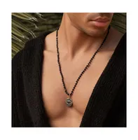 Men's Deep Consciousness - Matte Onyx Evil Eye Pendant Necklace