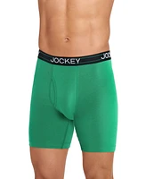 Jockey Men's Lightweight Cotton Blend 7" Long Leg Boxer Briefs, Pack of 4