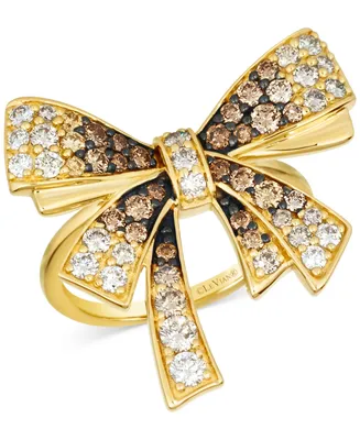 Le Vian Ombre Chocolate Ombre Diamond & Vanilla Diamond Bow Ring (1-3/8 ct. t.w.) in 14k Gold