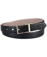 Calvin Klein Women's Two-In-One Reversible Skinny Texture Embossed Belt