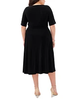 Msk Plus Size Tie-Waist Hardware A-Line Dress