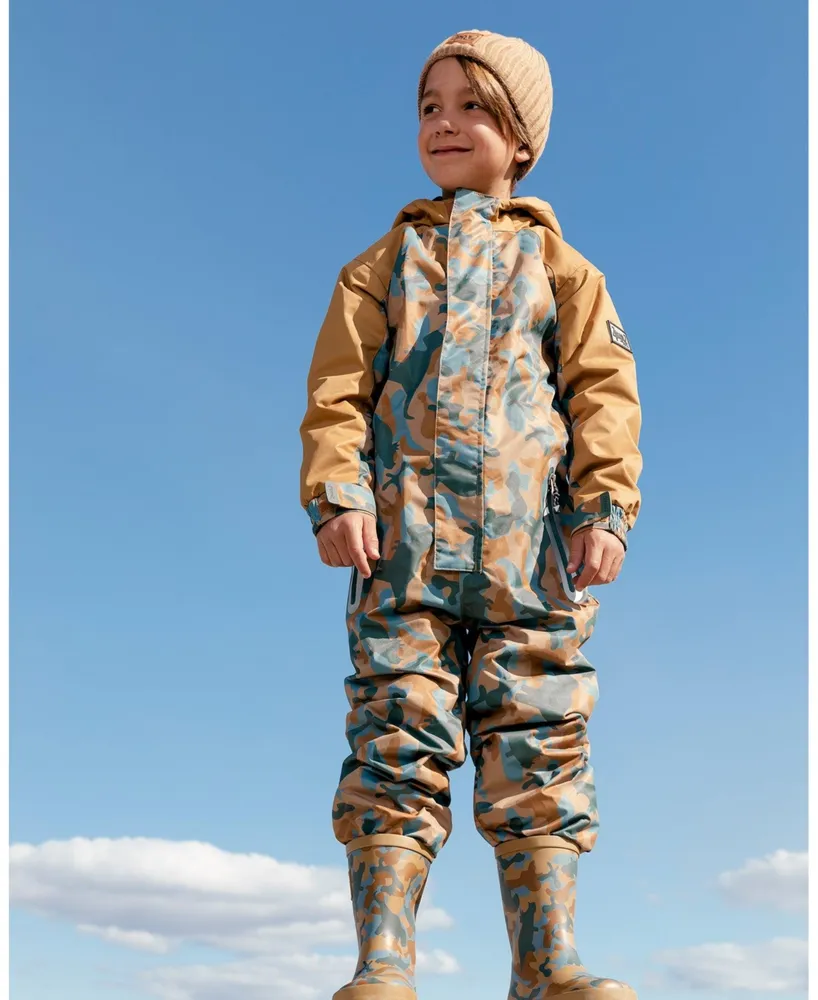 Boy One Piece Outerwear Suit Beige Printed Camo Dinos - Toddler|Child