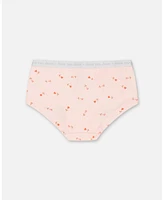 Girl Organic Cotton Boyshort Pantie Pink Printed Flowers - Toddler|Child