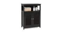 Wood Freestanding Bathroom Storage Cabinet with Double Shutter Door