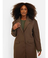 Rebdolls Women's Plus Dolce Wool Blend Double Breasted Coat