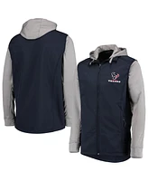 Men's Dunbrooke Navy, Gray Houston Texans Big and Tall Alpha Full-Zip Hoodie Jacket