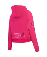 Women's Pro Standard Buffalo Bills Triple Pink Cropped Pullover Hoodie