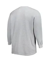 Men's Heather Gray Houston Texans Big and Tall Waffle-Knit Thermal Long Sleeve T-shirt