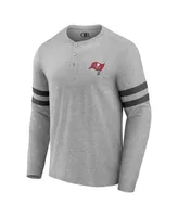 Men's Nfl x Darius Rucker Collection by Fanatics Heather Gray Tampa Bay Buccaneers Henley Long Sleeve T-shirt