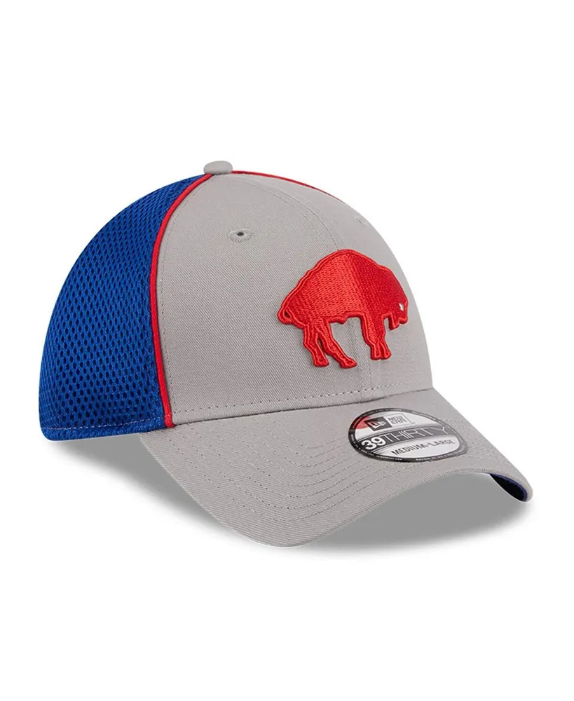 Men's New Era Gray Buffalo Bills Throwback Pipe 39THIRTY Flex Hat